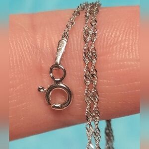 Real SILVER Unique Jewelry SOLID .925 Sterling Silver 18" Rhodium Finish Singapo